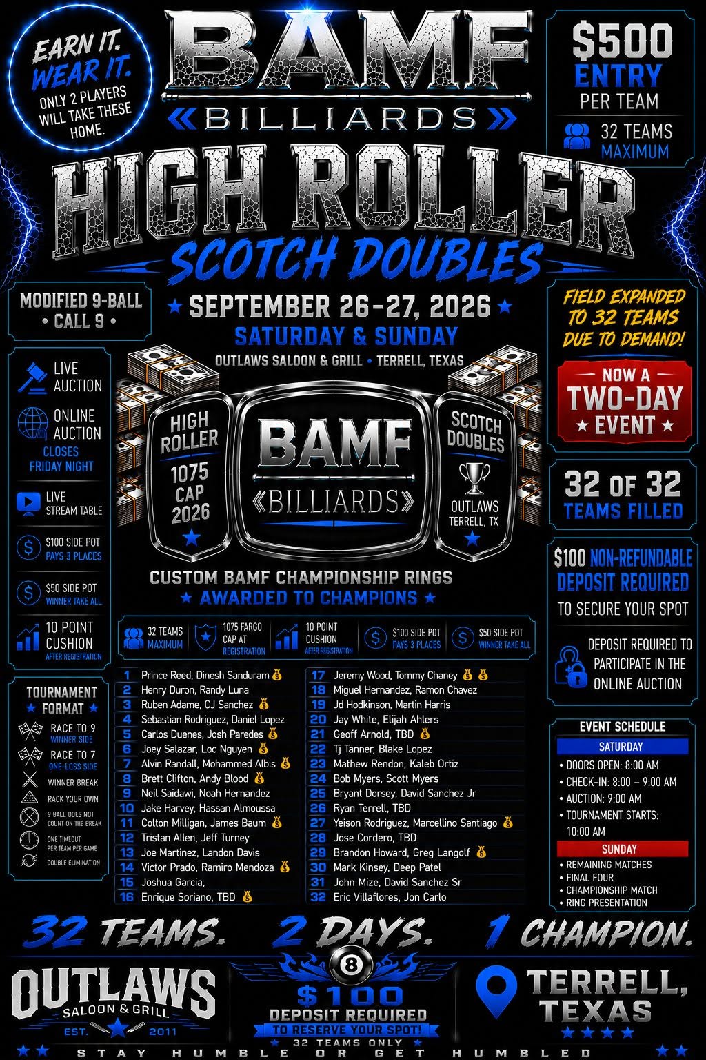 Tournament flyer / rules image