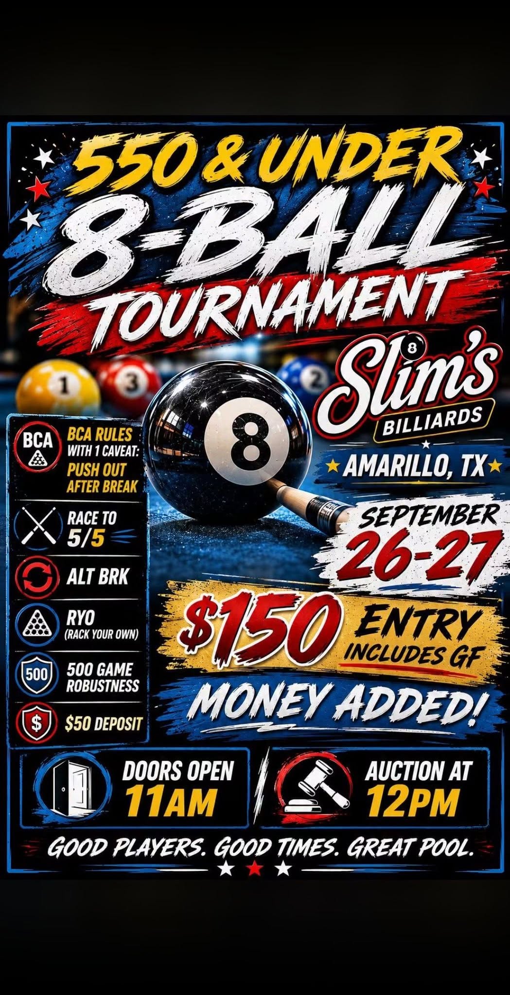 Tournament flyer / rules image