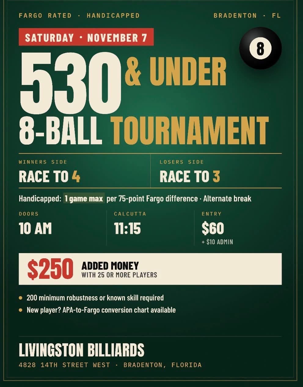Tournament flyer / rules image